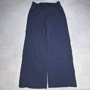 Athleta Trekkie High Rise Parachute Pants Size 6 Navy Baggy Wide‎ Leg Ankle Zip